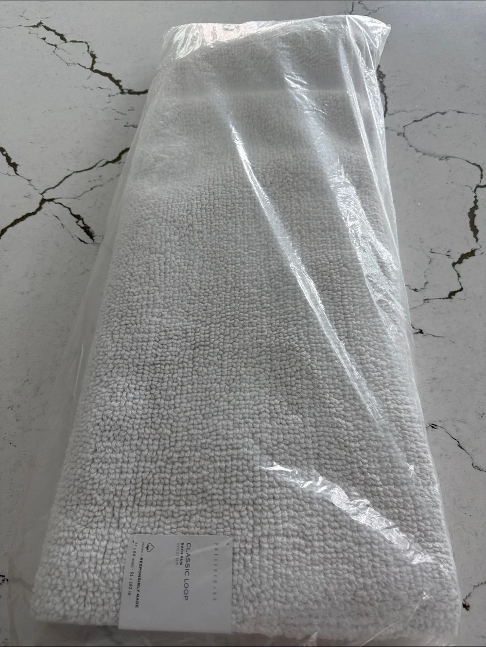 Pottery Barn Classic Loop White Bath Rug